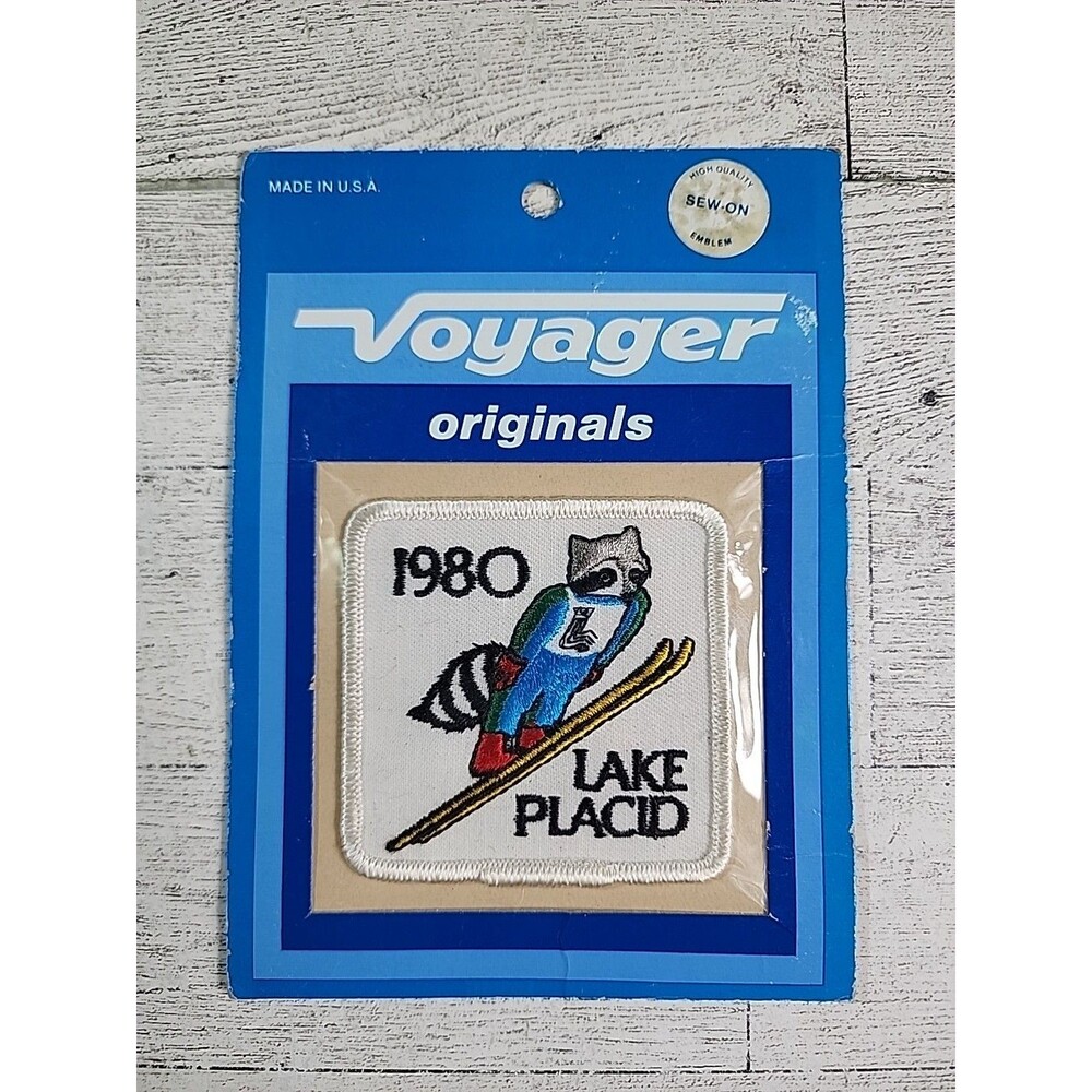 NEW Vintage Voyager Lake Placid 1980 Olympics Downhill Skiing Souvenir Patch